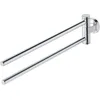 Image de Duravit 0099221000 Porte-Serviettes avec 2 Bras, Mobile, 445 mm plaqué Chrome
