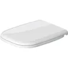 Image de Duravit Abattant WC D-Code Compact, Abattant WC avec amortisseur de fermeture, Abattant Toilette en Uréa-Duroplast, avec Charnières en Acier Inoxydable, Blanc