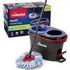 Image de Vileda - H2prO Spin Mop - Kit avec Balai Serpillière et Seau Essoreur Innovant à Double Compartiment - Balai Serpillière Microfibre - Laveur de Sol avec Tête Triangulaire pour Les Espaces Etroits
