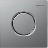 Image de Geberit 116011JQ5 Commande d'urinoir (avec déclenchement pneumatique, plaque d'actionnement de type 01, chrome mat, revêtement facile à nettoyer, plaque de poussoir, poussoir)