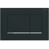 Image de Geberit 115883141 Sigma 30 Plaque de déclenchement à 2 quantités pour chasse d'eau à l'avant, plaque + boutons Noir/rayures chromées