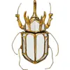 Image de Kare Design Miroir Décoration Murale Beetle, Verre Doré, 25x39x6 cm
