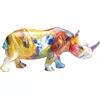 Image de Kare Design Figurine Décorative Colored Rhino, multicolore, Animal Rhinoceros, Deco Intérieur, Décoration Chambre, Salon, Maison, Cadeau, 17x8x6 cm (H/L/P)