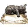Image de Kare Figurine décorative design Koala - Gris/doré - Peint à la main - Pièce unique - Objet décoratif pour salon, étagères, design animal - Décoration de chambre à coucher - 20 x 35 x 35 cm (H x l x P)