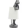 Image de Kare Design Lampe à poser Animal Frog, Grenouille, gris/blanc, abat jour lin, lampe de table, decoration chambre à coucher, salon, 58x23x29cm (Ampoule Non Incluse)