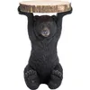 Image de Kare Table d'appoint design Animal Bear - Ronde - Diamètre : 33 cm - Charge maximale : 20 kg - Table de chevet, table basse, ours - 53 x 33 x 33 cm (H x l x P), Noir
