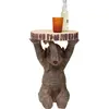 Image de Kare Design Table d'Appoint Animal Elephant, Marron/Gris, Rond, Diamètre 35 cm, Table de Salon, Meuble, Cadeau, Deco Intérieur, Décoration Chambre, Maison