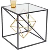 Image de Kare Design Table d'Appoint Prisma, Or/Noir, Verre, Acier, Moderne, Table de Salon, Meuble, Deco Intérieur, Decoration Chambre, Maison, 45x45x45cm