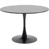 Image de Kare Design Table Schickeria, noir, bois MDF, pied en acier, minimaliste, table a manger, table ronde pour 4 personnes, salle à manger, salon, bureau, Ø110