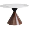 Image de Kare Design Table Cono Marron/Blanc Diamètre 120 cm Table à Manger pour 4-6 Personnes Structure en Acier Aspect Bois Salle à Manger, Salon, Ronde