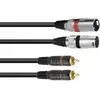 Image de Omnitronic 3022522C XLR Câble adaptateur [2x XLR mâle 3 pôles - 2x Cinch-RCA mâle] 1.50 m noir