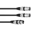Image de Omnitronic 30225206 XLR Câble adaptateur [1x XLR femelle 3 pôles - 2x XLR mâle 3 pôles] 3.00 m noir
