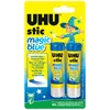Image de UHU Stic - Bâton de Colle Sans Solvants Magic Blue - Colle Enfant, Dès 3 Ans - Loisirs Créatifs - Bleue au Collage/Transparente Une Fois Sèche - Lot de 2 Stics de 8,2 g
