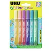 Image de UHU Glitter Glue - Shiny - Colle Pailletée Loisirs Créatifs - Adaptée Enfants Scrapbooking Et Décoration - Lavable À L Eau - Multicolore - 6 Tubes 10 ml