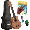 Image de HH 2027 DE Premium Mahagoni Sopran Ukulélé Bundle avec cordes AQUILA, formation au ukulélé (+DVD), accordeur, sac rembourré et 3 médiators