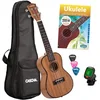 Image de HH 2036 DE Premium Mahagoni Concert Ukulélé Bundle avec cordes AQUILA, formation au ukulélé (+DVD), accordeur, sac rembourré et 3 médiators