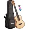 Image de CASCHA Ukulélé Ténor, table d'harmonie en épicéa massif, Solid Top, set de guitare hawaïenne avec cordes Aquila, accessoires, sac et 3 plectres