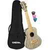 Image de Cascha Bamboo Concert Graphite avec micro, poche et 3 médiators