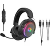 Image de Speedlink CONUX RGB - Casque de Gaming Filaire avec Microphone pour PC, PS5, PS4, Xbox Series X/S, Switch, éclairage RGB, câble Jack 3,5mm et Adaptateur Y, Noir