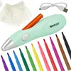 Image de Westcott Airbrush Set pour enfants | Crayon électrique à peinture en kit de démarrage avec 12 feutres & 19 pochoirs | Airbrush Fun pour dessiner & peindre | Avec batterie & chargeur USB | E-16800 00