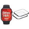 Image de Displex Hybrid Glass Lot de 2 protections d'écran en verre acrylique anti-traces de doigts pour Apple Watch Apple Series 7/8/9 45 mm Montage facile