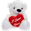 Image de Out of The Blue Ours en Peluche avec Coeur/avec Broderie I Love You/Dimension :11,4 x 14 x 19,8 cm cm, Noir,Rouge