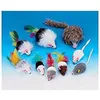 Image de Nobby Souris avec Cheveux Courts en Peluche pour Chat 4 Pièces 5 cm