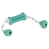 Image de Nobby Dental Fun Jouet Bâton avec Corde en Caoutchouc Solide pour Chien Turquoise/Blanc 37 x 9 cm