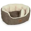 Image de Nobby Alba Comfort Lit Ovale pour Chien Aspect Lin Marron 65 x 57 x 22 cm