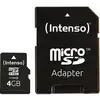 Image de Carte microSDHC Intenso 4 GB Micro SDHC-Card 4 GB Class 4 avec adaptateur SD