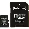 Image de Carte microSDHC Intenso 16 GB Micro SDHC-Card 16 GB Class 4 avec adaptateur SD
