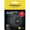 Image de Carte microSDHC Intenso Premium 16 GB Class 10, UHS-I avec adaptateur SD