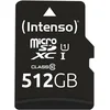 Image de Intenso 512 Go Premium Carte Mémoire microSD avec Adaptateur SD, Classe 10 UHS-I, Vitesse de Lecture maximale de 45 Mo/s de ARCANITE 3423493 Noir