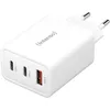Image de Intenso Adaptateur d'alimentation W65ACC, Bloc d'alimentation USB avec 1 Port USB-A et 2 Ports USB-C, Technologie GaN économe en énergie et 65 W, Blanc