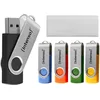 Image de Intenso Basic Line Lot de 5 clés USB 2.0 16 Go avec étiquettes Pratiques, Jaune, Vert, Noir, Bleu + Orange, avec Anse en métal argenté
