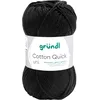 Image de Gründl Laine Cotton Quick uni - laine fine pour crocheter - fil à tricoter   fil à crocheter   brillant et doux pour la peau   100% coton   1 pelote 50 g / 125 m   taille d’aiguille 3-4 - noir