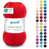 Image de Gründl Laine Cotton Quick uni - laine fine pour crocheter - fil à tricoter   fil à crocheter   brillant et doux pour la peau   100% coton   1 pelote 50 g / 125 m   taille d’aiguille 3-4 - cerise