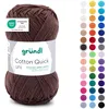 Image de Gründl Laine Cotton Quick uni - laine fine pour crocheter - fil à tricoter   fil à crocheter   brillant et doux pour la peau   100% coton   1 pelote 50 g / 125 m   taille d’aiguille 3-4 - chocolat
