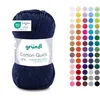 Image de Gründl Laine Cotton Quick uni - laine fine pour crocheter - fil à tricoter   fil à crocheter   brillant et doux pour la peau   100% coton   1 pelote 50 g / 125 m   taille d’aiguille 3-4 - foncé