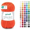 Image de Gründl Laine Cotton Quick uni - laine fine pour crocheter - fil à tricoter   fil à crocheter   brillant et doux pour la peau   100% coton   1 pelote 50 g / 125 m   taille d’aiguille 3-4 - rouge