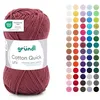 Image de Gründl Laine Cotton Quick uni - laine fine pour crocheter - fil à tricoter   fil à crocheter   brillant et doux pour la peau   100% coton   1 pelote 50 g / 125 m   taille d’aiguille 3-4 - bordeaux