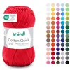 Image de Gründl Laine Cotton Quick uni - laine fine pour crocheter - fil à tricoter   fil à crocheter   brillant et doux pour la peau   100% coton   1 pelote 50 g / 125 m   taille d’aiguille 3-4 - Rouge vif