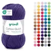 Image de Gründl Laine Cotton Quick uni - laine fine pour crocheter - fil à tricoter   fil à crocheter   brillant et doux pour la peau   100% coton   1 pelote 50 g / 125 m   taille d’aiguille 3-4 - bleu nuit