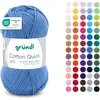 Image de Gründl Laine Cotton Quick uni - laine fine pour crocheter - fil à tricoter   fil à crocheter   brillant et doux pour la peau   100% coton   1 pelote 50 g / 125 m   taille d’aiguille 3-4 - océan