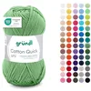 Image de Gründl Laine Cotton Quick uni - laine fine pour crocheter - fil à tricoter   fil à crocheter   brillant et doux pour la peau   100% coton   1 pelote 50 g / 125 m   taille d’aiguille 3-4 - sauge