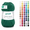 Image de Gründl Laine Cotton Quick uni - laine fine pour crocheter - fil à tricoter   fil à crocheter   brillant et doux pour la peau   100% coton   1 pelote 50 g / 125 m   taille d’aiguille 3-4 - vertsapin