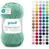Image de Gründl Laine Cotton Quick uni - laine fine pour crocheter - fil à tricoter   fil à crocheter   brillant et doux pour la peau   100% coton   1 pelote 50 g / 125 m   taille d’aiguille 3-4 - pomme