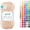Image de Gründl Laine Cotton Quick uni - laine fine pour crocheter - fil à tricoter   fil à crocheter   brillant et doux pour la peau   100% coton   1 pelote 50 g / 125 m   taille d’aiguille 3-4 - coquille