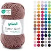 Image de Gründl Laine Cotton Quick uni - laine fine pour crocheter - fil à tricoter   fil à crocheter   brillant et doux pour la peau   100% coton   1 pelote 50 g / 125 m   taille d’aiguille 3-4 - café