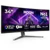 Image de AOC Moniteur Incurvé, AGP346UCSD 34 Pouce 360Hz QD-OLED Dalle, 0.03ms GtG, HDR500 TrueBlack, G-Sync Compatible, Ajustable en Hauteur, Haut-parleurs, USB Hub(3440x1440 HDMI 2X 2.1 DP 1x 2.1) Noir